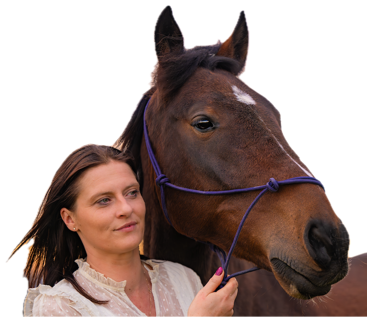 Cheval praticienne cote a cote transparence